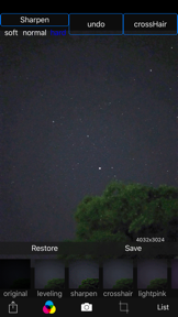 Starry sky Camera screenshot
