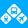 INFOBUS: Bus, train, flight icon