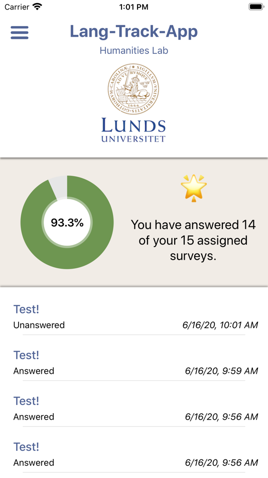 #2. Lang-Track-App (iOS) De: Lund University