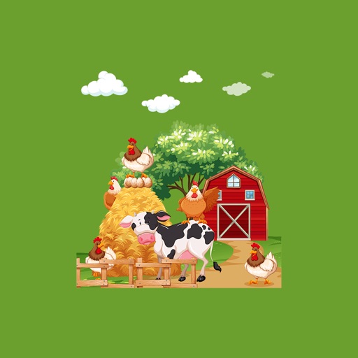 Busy farm painting icon