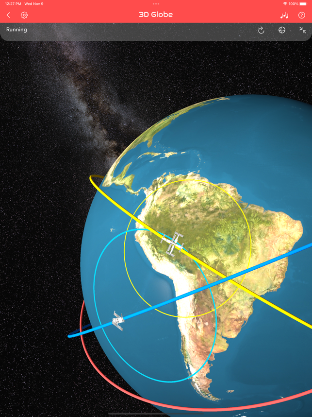 Captura de pantalla 3D de l'ISS Real-Time Tracker