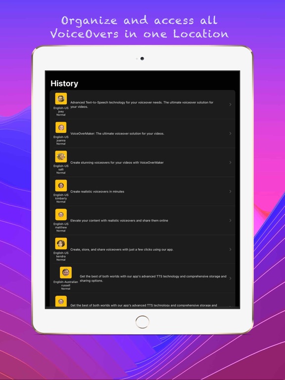 Voice Generator Text to Speech iPad screenshot 6 - Utilities app