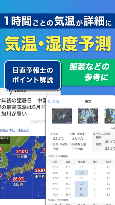 tenki.jp 日本気象協会の天気予報アプリ・雨雲レーダー Screenshot