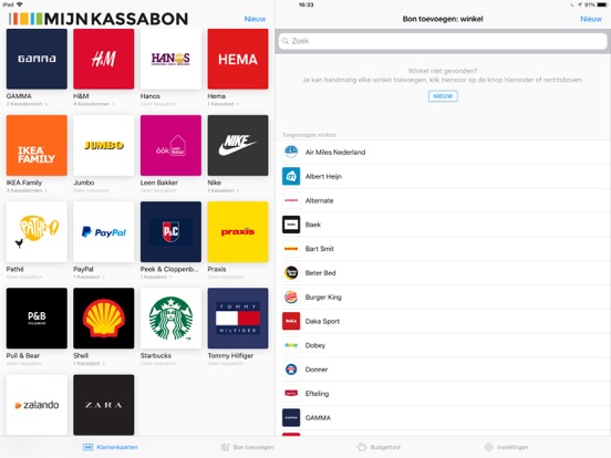 MijnKassabon iPad app afbeelding 4