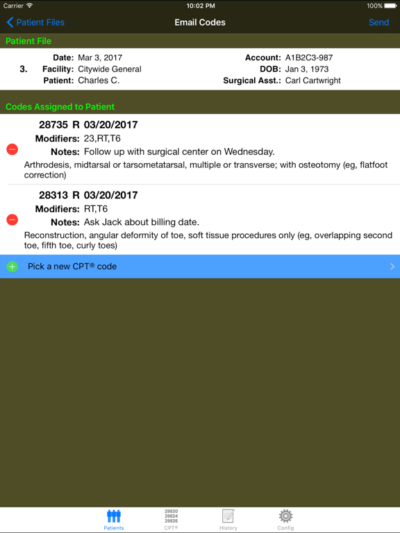 Mobile Coder Foot & Ankle iPad screenshot 4 - Medical app