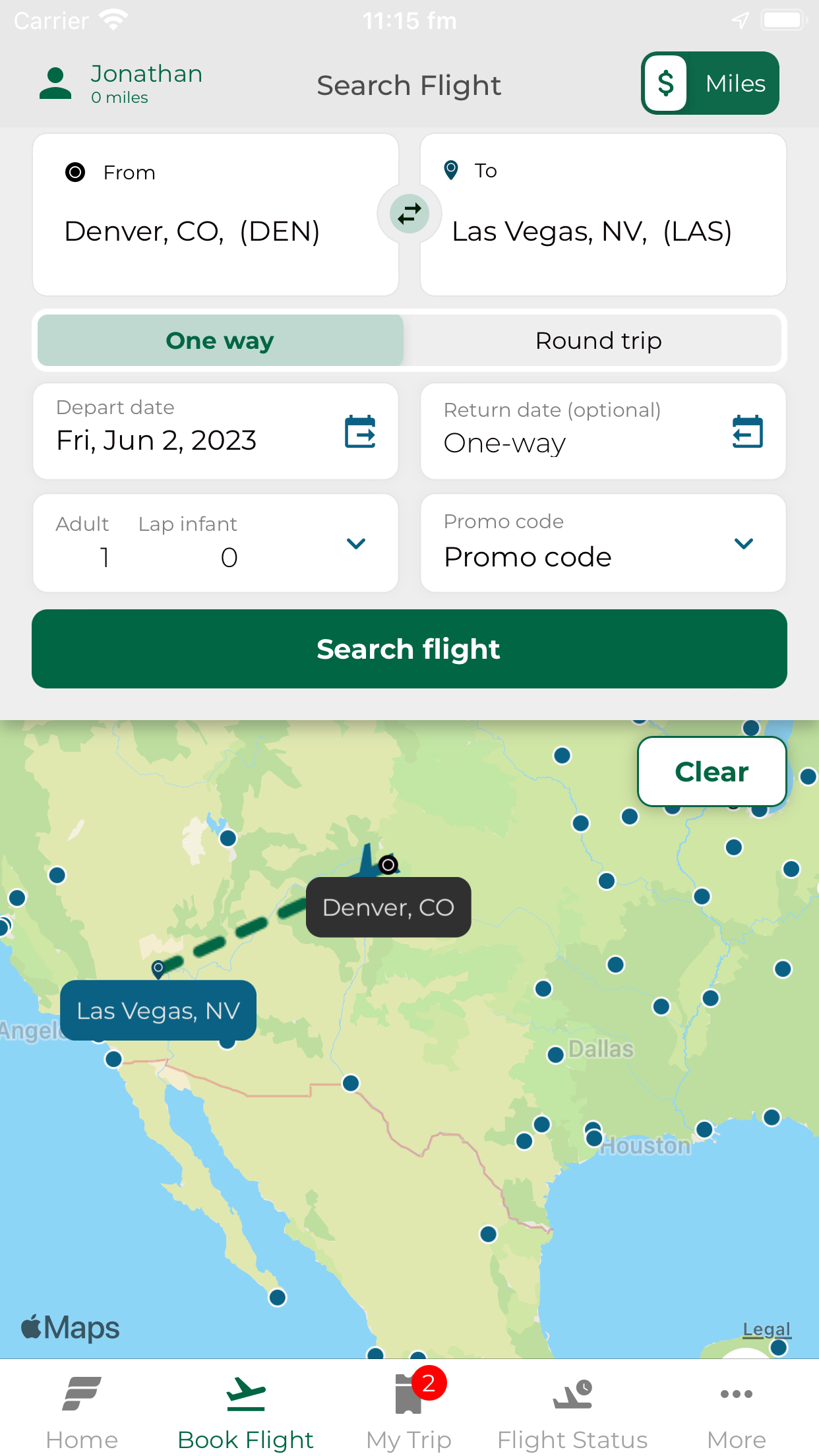 Frontier Airlines screenshot 2