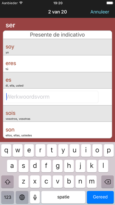 VerbForms Español iPhone app afbeelding 8