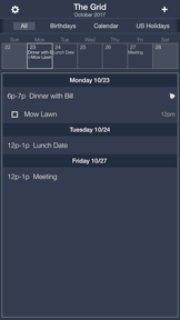 Midnight - The Grid Calendar screenshot
