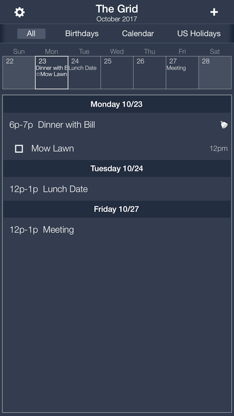 Midnight - The Grid Calendar screenshot 2