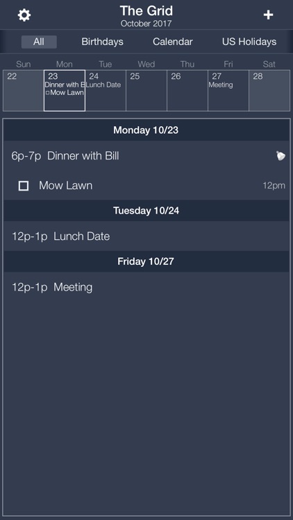 Midnight - The Grid Calendar