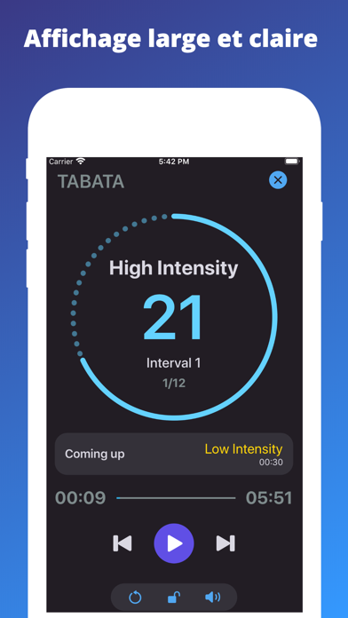Screenshot #1 pour TimeFit - Timer d'intervalles