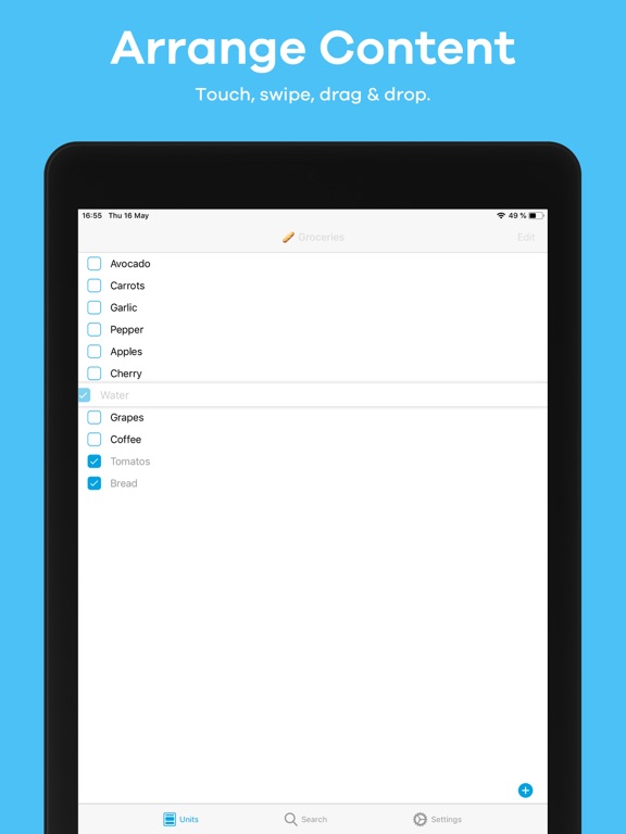 Screenshot #6 pour Unit: Notes, Tâches, Listes