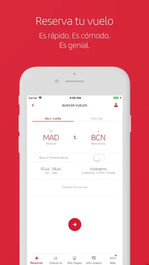Captura de pantalla de Iberia en iPhone 1