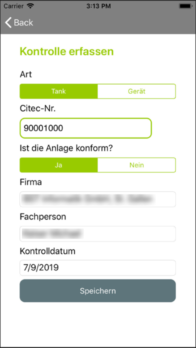Tankclearing app screenshot