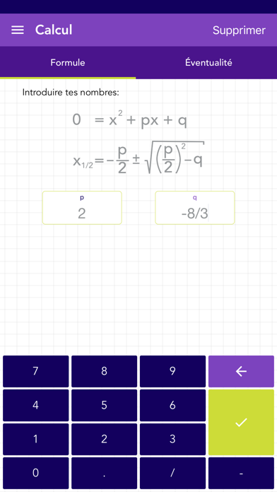 Screenshot #2 pour Formule Quadratique PQ Pro