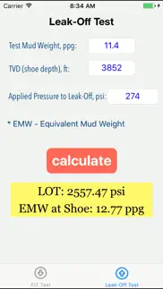 oilfield fit & leak-off test iphone screenshot 2