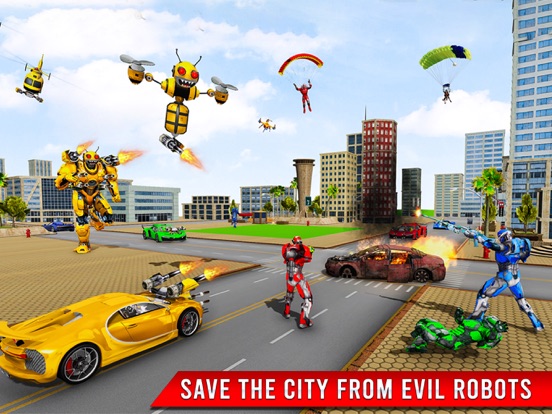 Bee Robot Transform Game 3D iPad screenshot 5 - Games app