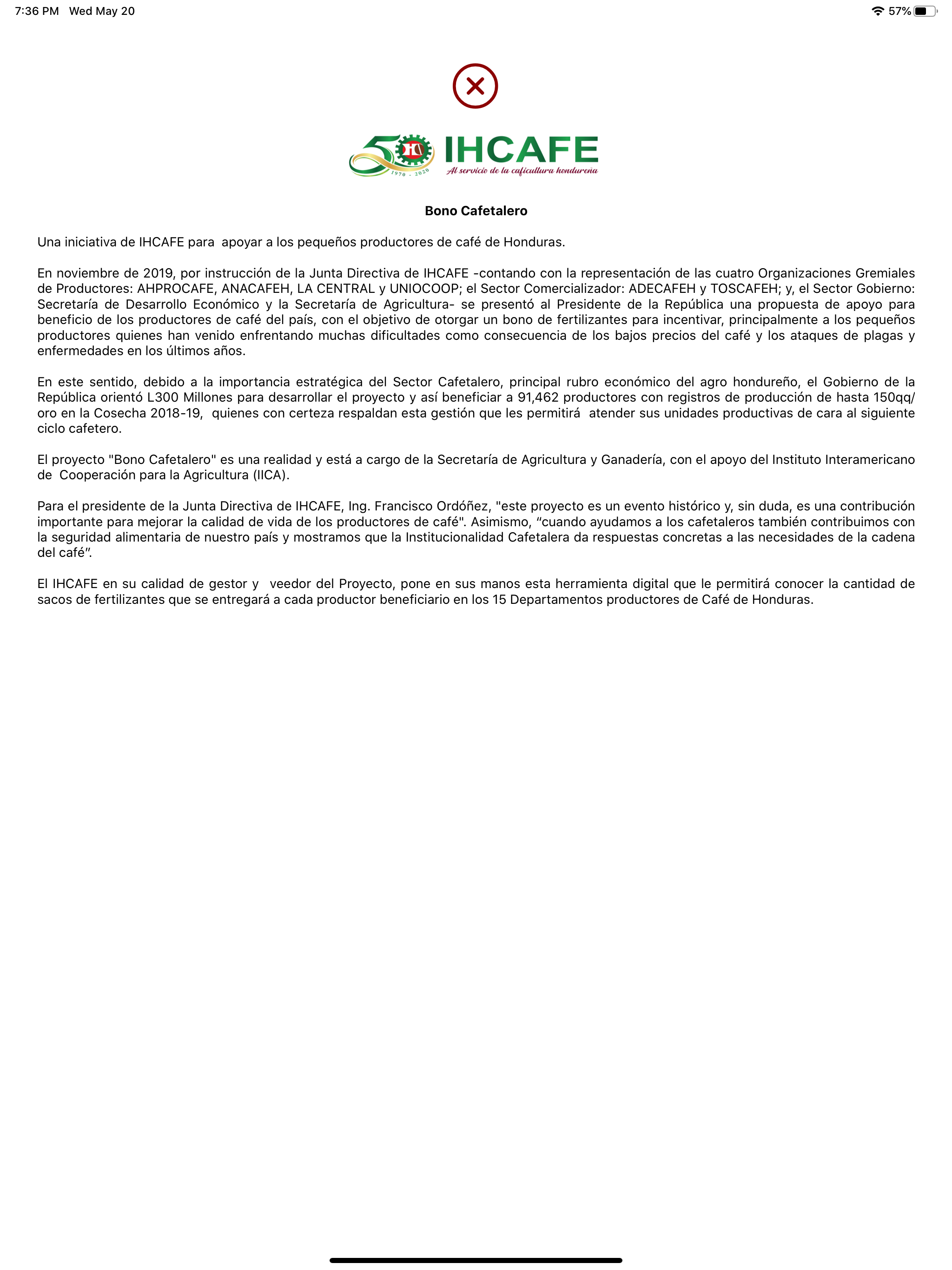 Programa Incentivos SAG-IHCAFE screenshot 9