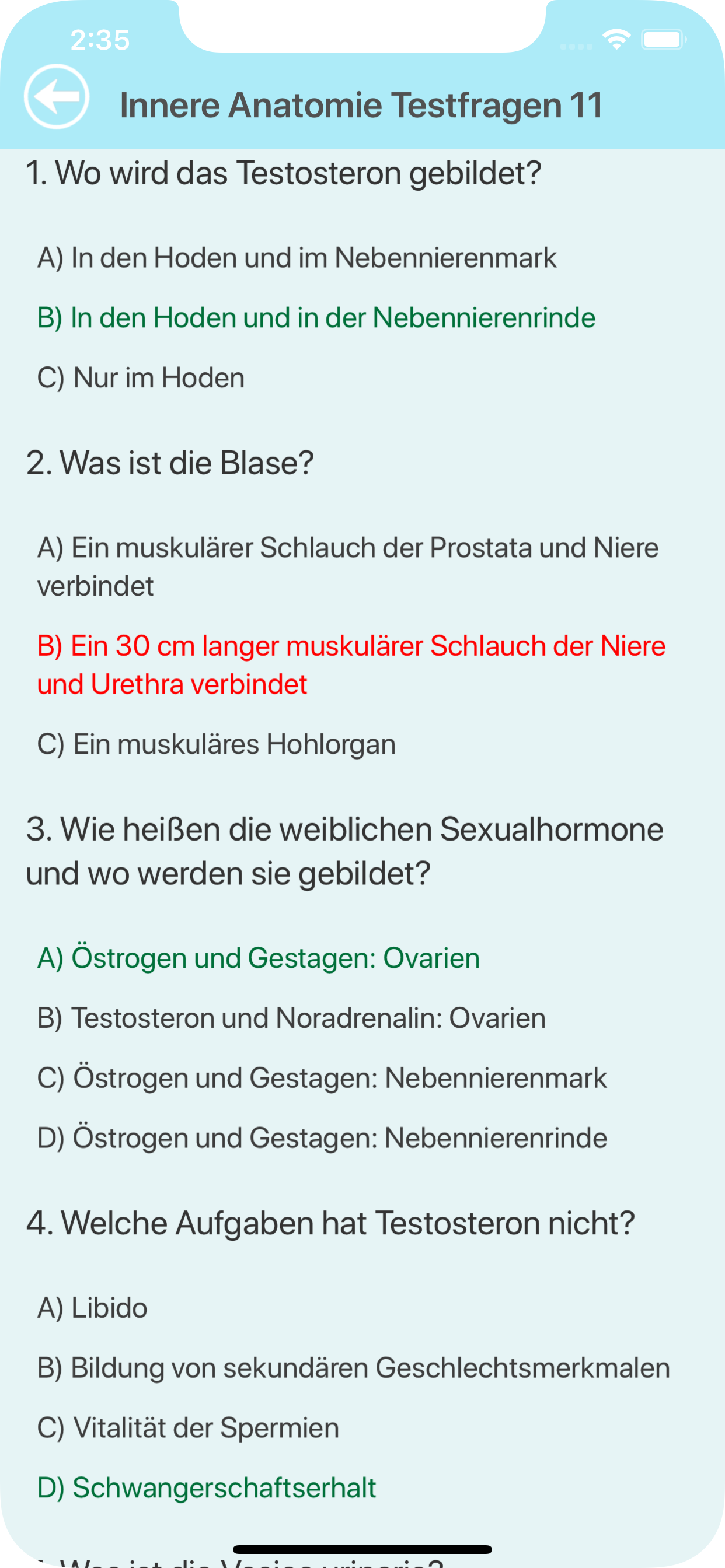 Innere Anatomie Testfragen screenshot 5