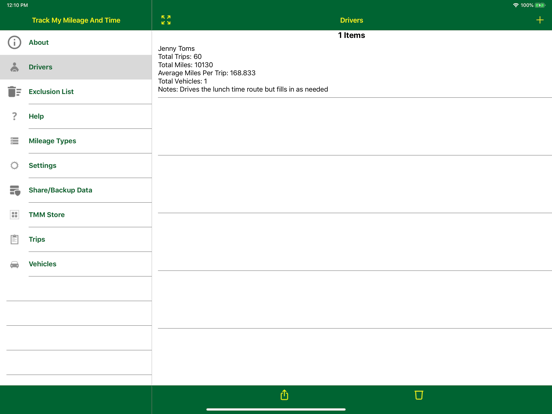 Track My Mileage And Time iPad screenshot 5 - Business app
