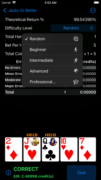 Video Poker Magician Screenshot
