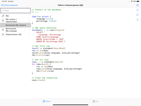 Golang & SQL iPad screenshot 3