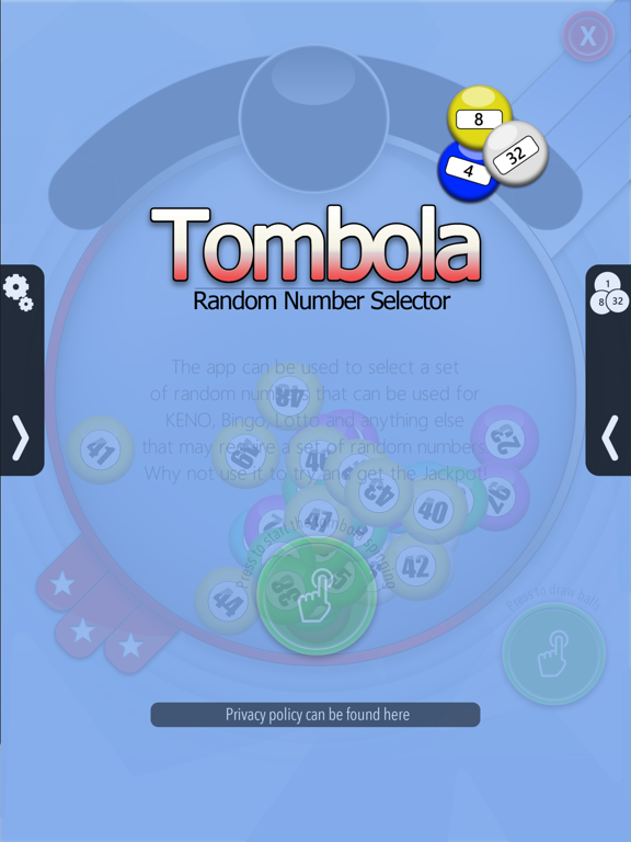 Tombola iPad screenshot