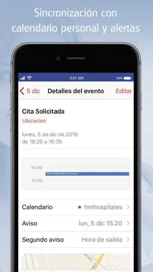 Captura de pantalla de HM Hospitales en iPhone 4