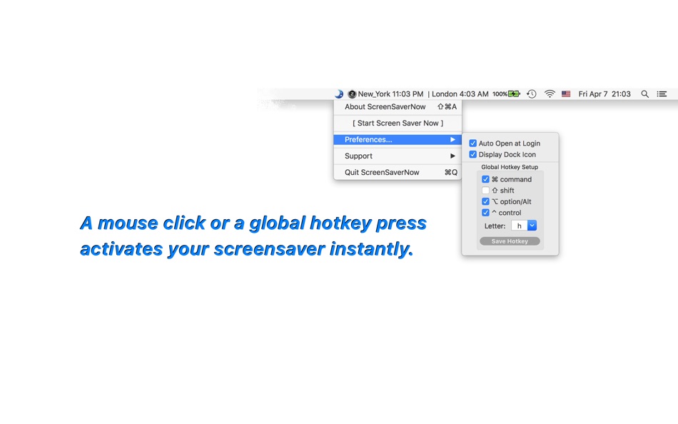 #2. Screensaver Now (macOS) Podle: Jiulong Zhao