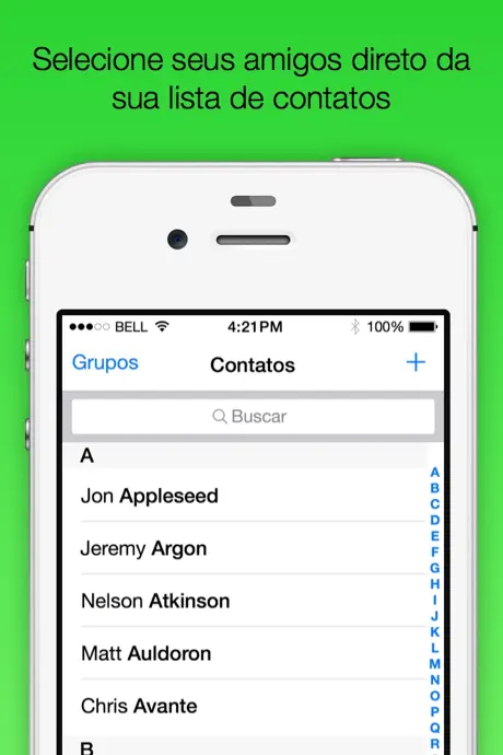 Atalhos para Contatos - Widget
