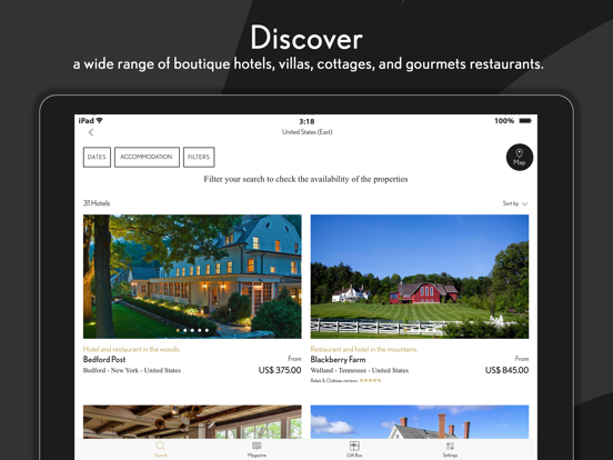 Relais & Châteaux iPad screenshot 4 - Travel app