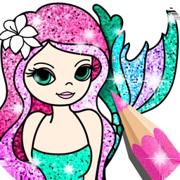 Mermaid Coloring Book Glitter