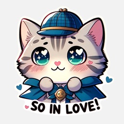 Luna Cat, Funny Couple Sticker