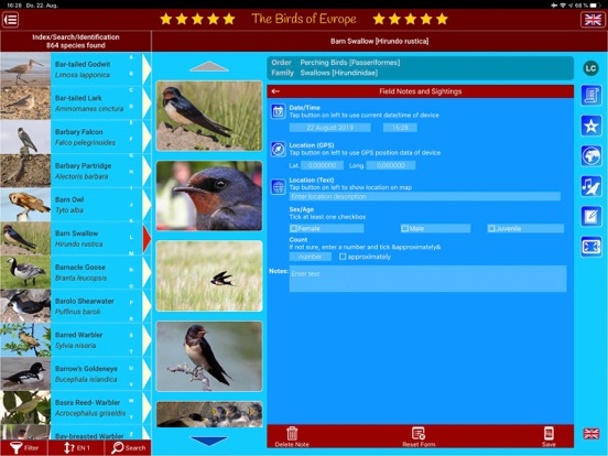 Birds of Europe iPad screenshot