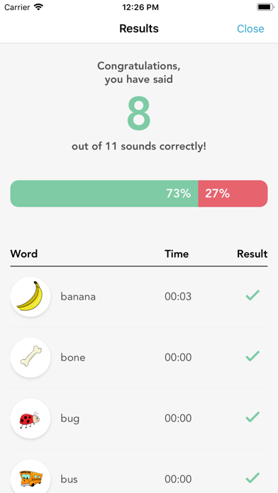 One-Minute Articulation App iPhone screenshot 5 - Education app