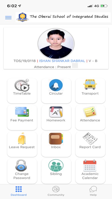 The OASIS School app screenshot