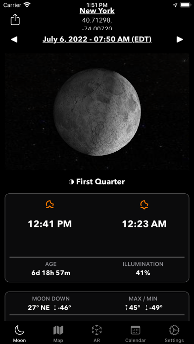 Screenshot #1 pour Moon Tracker
