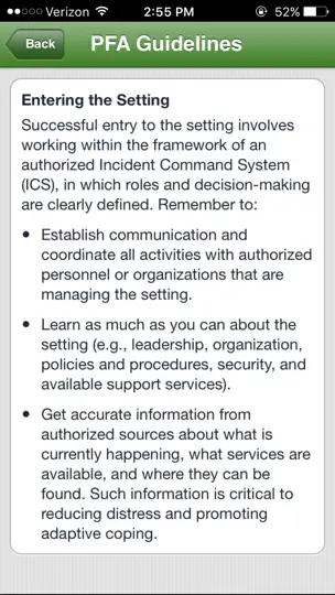 PFA Mobile iPhone Screenshot 4