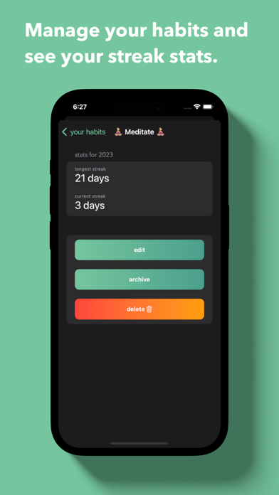 Goal Streak Calendar Screenshot