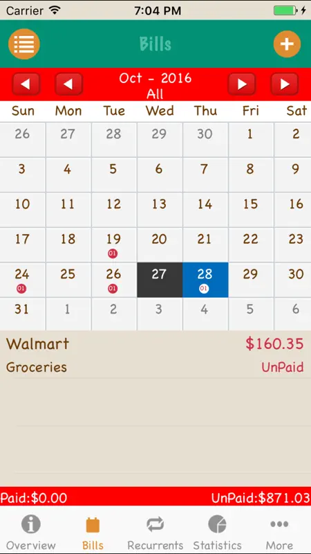 Bills Monitor screenshot 1 of 3