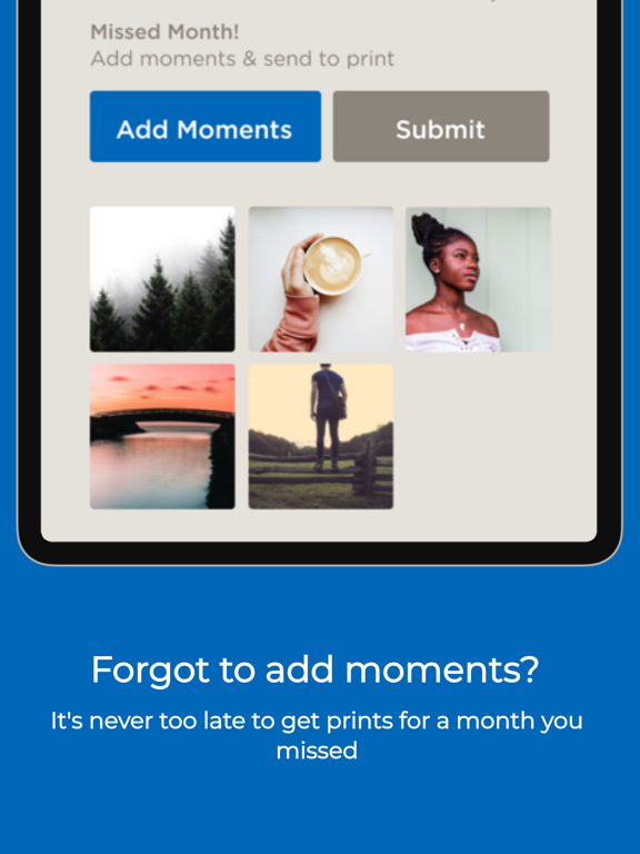 timeshel- monthly photo prints iPad screenshot