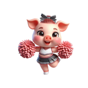 Piglet Cheerleader Stickers