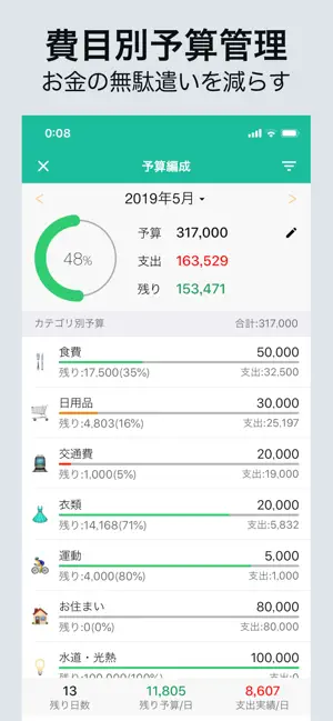 簡単家計簿 - シンプルで使いやすいお小遣い帳アプ‪リ‬4+_3