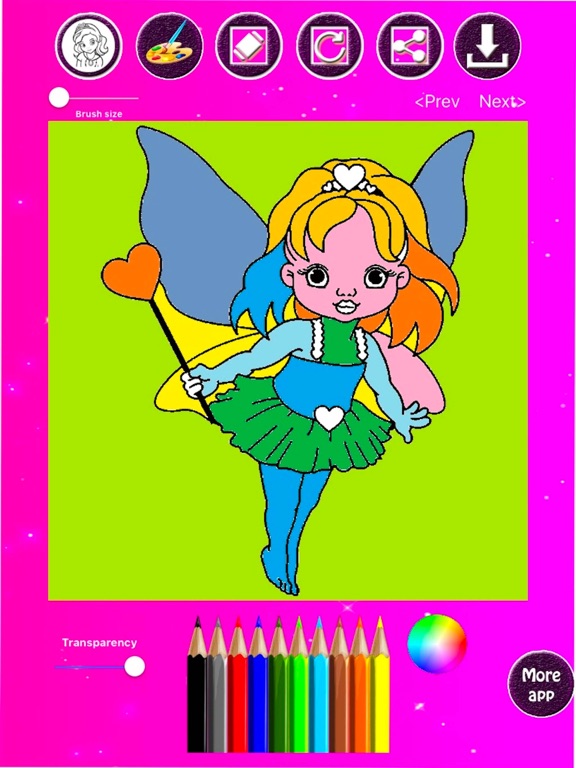Princess Coloring Drawing Book iPad screenshot 4 - Education app