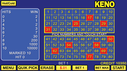 Keno Casino Games Screenshot