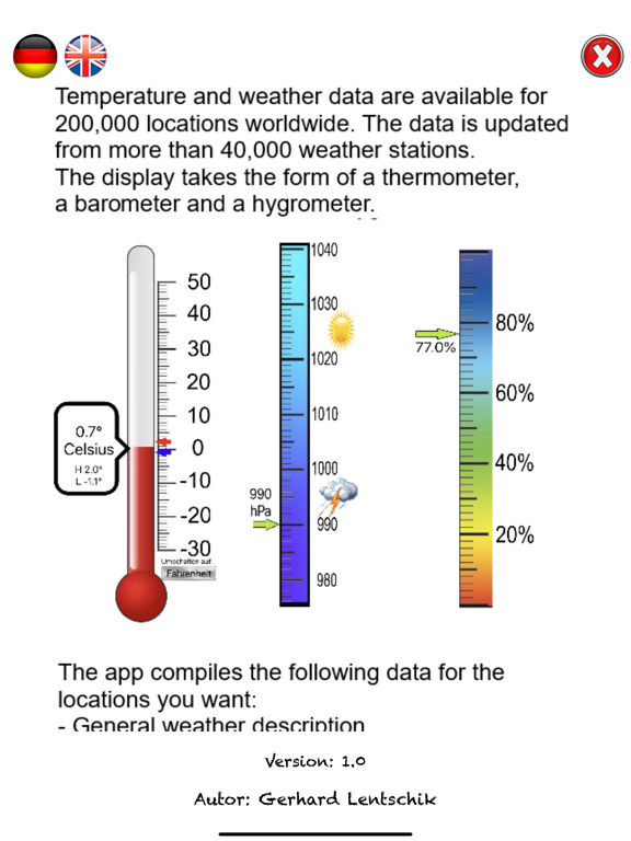 Thermo-Hygro-Baro Weather iPad screenshot