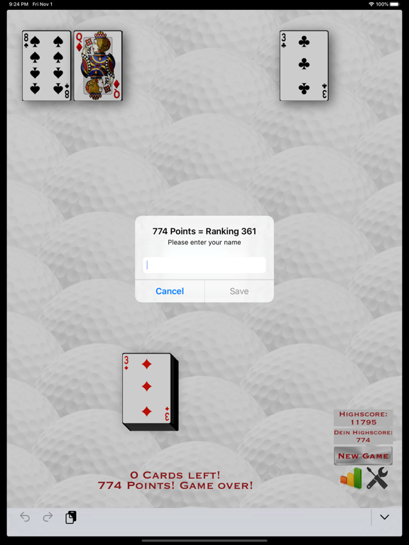 Golf Royal Solitaire iPad screenshot