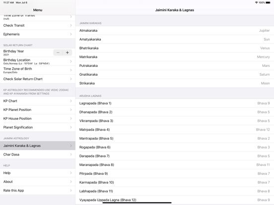 iHoroscope Vedic iPad app afbeelding 5