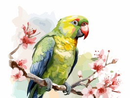 Watercolor Beautiful Birds