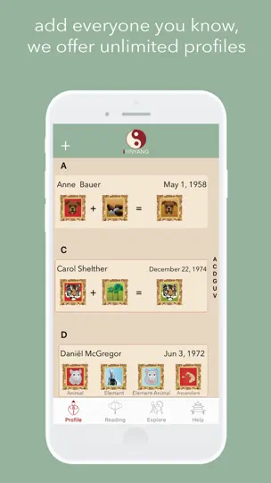 Capture d'écran de IYinYang Chinese Astrology sur iPhone 1